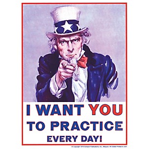 Schaum Uncle Sam Poster (I Want You to Practice Every Day) Educational Piano Series Softcover