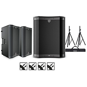 Harbinger VARI V3412 12" Powered Speakers Package With VS18 18" Subwoofer, Stands & Cables, 12" Mains