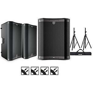 Harbinger VARI V3415 15" Powered Speakers Package With VS18 18" Subwoofer, Stands & Cables, 15" Mains