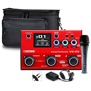 BOSS VE-22 Vocal Performer Bundle With E835 Microphone, XLR Cable, Power Supply, and Carry Bag