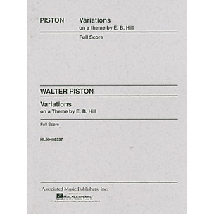 Associated Variations on a Theme by Edward Burlingame Hill (Full Score) Study Score Series Composed by Walter Piston