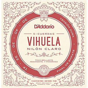 D'Addario Vihuela 5 String Set, Clear Nylon, Hard Tension