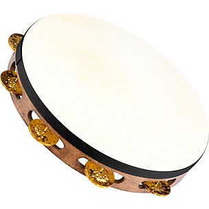 MEINL Vintage Goat-Skin Wood Tambourine One Row Brass Jingles