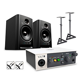 Universal Audio Volt 1 With Harbinger Studio Monitor Pair, Stands & Cables