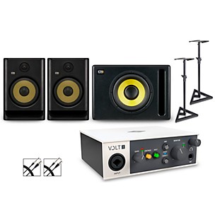 Universal Audio Volt 1 with KRK ROKIT G5 Studio Monitor Pair & S10 Subwoofer (Stands & Cables Included)