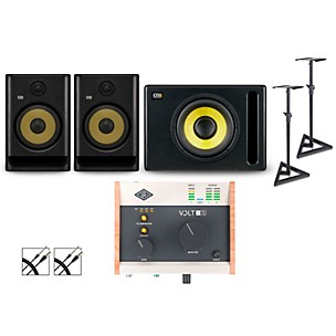 Universal Audio Volt 176 with KRK ROKIT G5 Studio Monitor Pair & S10 Subwoofer (Stands & Cables Included)