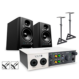 Universal Audio Volt 2 With Harbinger Studio Monitor Pair, Stands & Cables