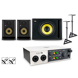 Universal Audio Volt 2 With KRK ROKIT G5 Studio Monitor Pair & S10 Subwoofer (Stands & Cables Included) -