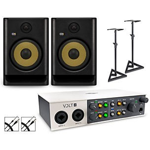 Universal Audio Volt 4 with KRK ROKIT G5 Studio Monitor Pair (Stands & Cables Included)