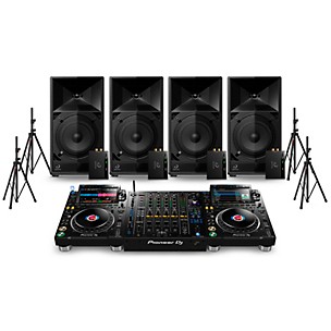 AlphaTheta WAVE-EIGHT 8" Portable Powered Speaker Bundle With CDJ-3000 Pair and DJM-A9 Mixer