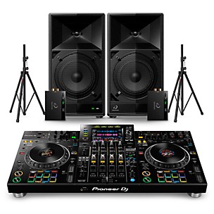 AlphaTheta WAVE-EIGHT 8" Portable Powered Speaker Pair With XDJ-XZ Professional Standalone DJ System