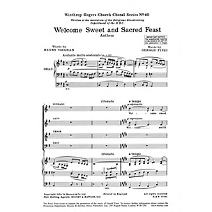 Boosey and Hawkes Welcome Sweet and Sacred Feast (SATB divisi with Organ) SATB Divisi composed by Gerald Finzi