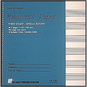 Hal Leonard Wide Staff Spiral Bound Manuscript Paper