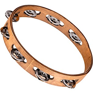 MEINL Wood Tambourine with Single Row Stainless Steel Jingles