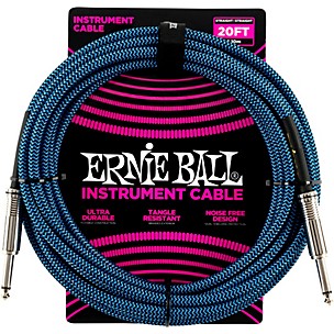 Ernie Ball Woven Straight/Straight Nickel-Plated 1/4" Instrument Cable