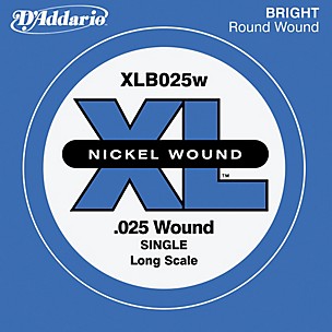 D'Addario XLB025W XL Nickel Wound Long Scale .025 Electric Bass String