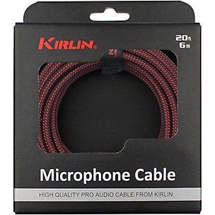 Kirlin XLR Male To XLR Female Microphone Cable - Black And Red Woven Jacket