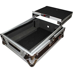 ProX XS-M12LT ATA Style Flight Road Case with Wheels and Sliding Laptop Shelf for 12 in. DJ Mixers