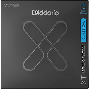 D'Addario XT Silver-Plated Copper Classical Guitar Strings, Dynacore Titanium, Hard Tension, 29-46w