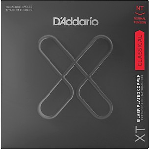 D'Addario XT Silver-Plated Copper Dynacore Titanium Classical Guitar Strings, Normal Tension, Light, 28-44w