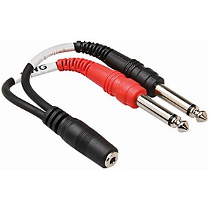 Hosa YMP434 3.5 mm Female TRS to Dual 1/4" TS Stereo Breakout Y-Cable