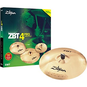 Zildjian ZBT Pro Cymbal 4-Pack with Free 18" Crash