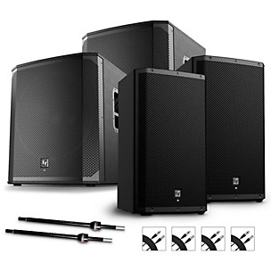 Electro-Voice ZLX-15P G2 1,000W Powered Speaker Pair With ELX200-18SP Subwoofers, Stands & Cables
