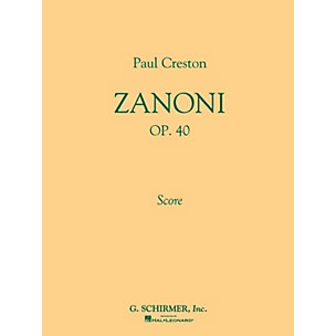 G. Schirmer Zanoni Op40 Bd Full Sc Concert Band Composed by Paul Creston