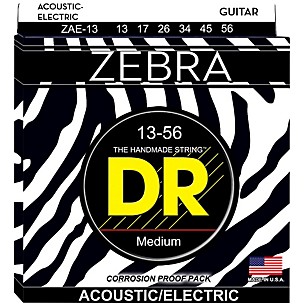 DR Strings Zebra Acoustic-Electric Medium Heavy Guitar Strings